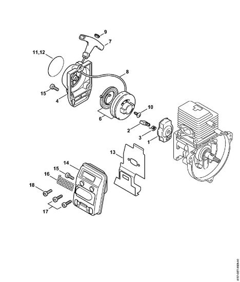 Motores combinados (KM) KM 85 Dispositivo de arranque, Silenciador da marca Stihl