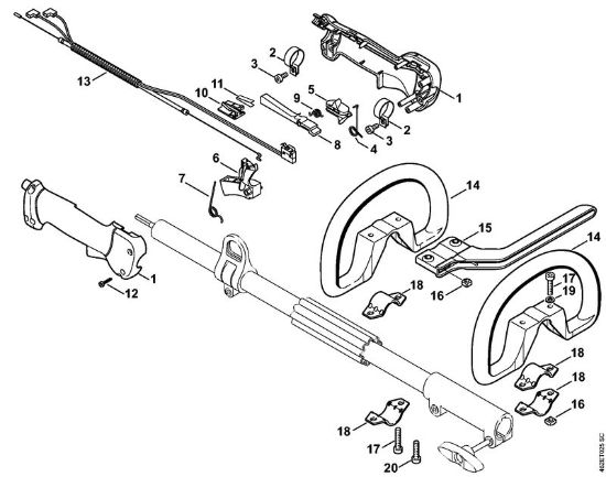Motores combinados (KM) KM 85 R Cabo da mão da marca Stihl