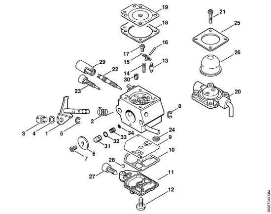 Motores combinados (KM) KM 85 R Carburador C1Q-S63 (15.2003) da marca Stihl