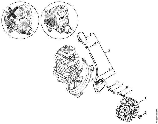 Motores combinados (KM) KM 90 Sistema de ignição da marca Stihl