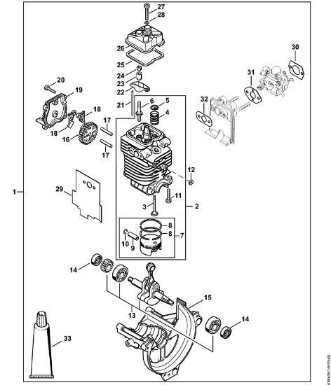 Motores combinados (KM) KM 90 R Mecanismo propulsor diâm.  38 mm da marca Stihl