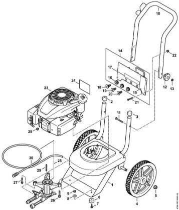 Lavadora de alta pressão a gasolina (RB) RB 200 Carrinho da marca Stihl