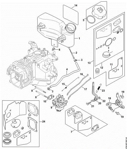 Imagem de Tanque de combustível, Carburador, Accionamento de gás RB 200