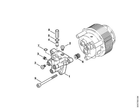 Lavadora de alta pressão a gasolina (RB) RB 301 Bloco da válvula da marca Stihl