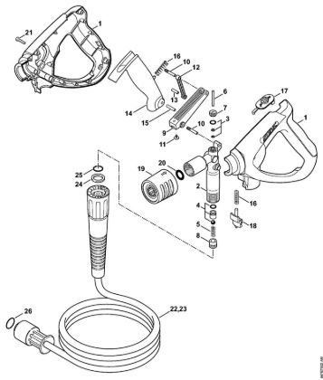 Lavadora de alta pressão a gasolina (RB) RB 302 Pistola, Mangueira de alta pressão da marca Stihl