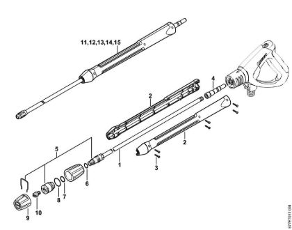 Lavadora de alta pressão a gasolina (RB) RB 302 Tubo de injecção da marca Stihl