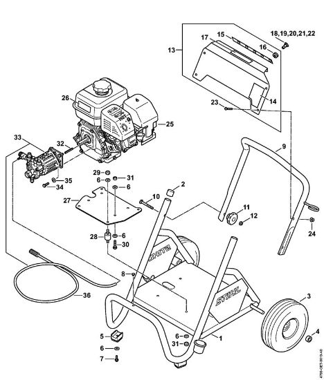 Lavadora de alta pressão a gasolina (RB) RB 400 Dirt Boss Carrinho da marca Stihl