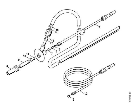 Lavadora de alta pressão a gasolina (RB) RB 402 Jogo de limpeza dos tubos, Dispositivo com projector de água e areia da marca Stihl