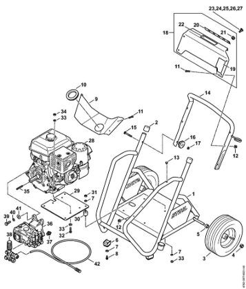 Lavadora de alta pressão a gasolina (RB) RB 800 Carrinho da marca Stihl