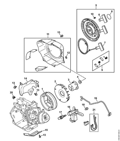 Lavadora de alta pressão a gasolina (RB) RB 800 Sistema de ignição, Roda do ventilador, Dispositivo de arranque da marca Stihl