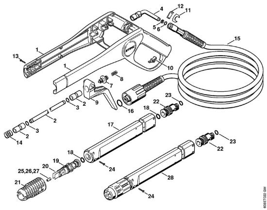 Lavadora de alta pressão eléctrica (RE) RE 101 K Pistola, Tubo de pulverização da marca Stihl