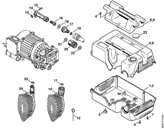 Lavadora de alta pressão eléctrica (RE) RE 104 K Cobertura da marca Stihl