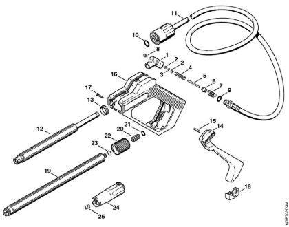 Lavadora de alta pressão eléctrica (RE) RE 104 K Pistola, Tubo de pulverização da marca Stihl