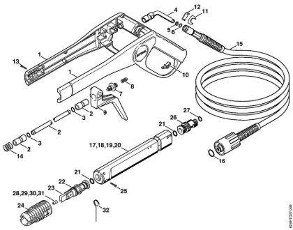Lavadora de alta pressão eléctrica (RE) RE 105 K Pistola, Tubo de pulverização da marca Stihl