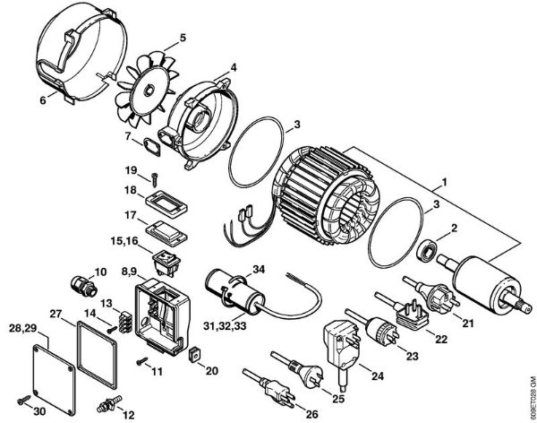 Lavadora de alta pressão eléctrica (RE) RE 106 K Motor eléctrico da marca Stihl