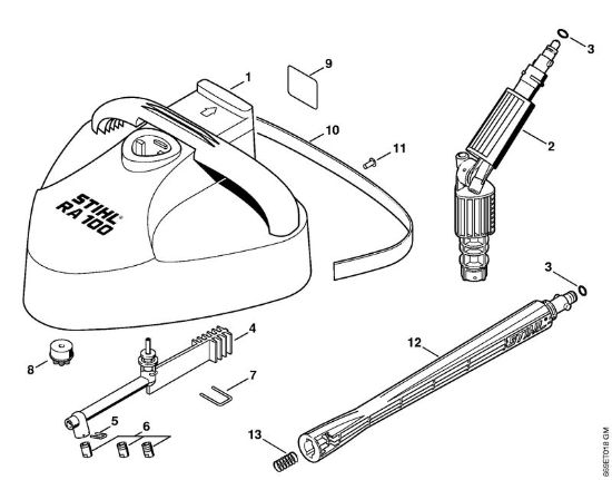 Lavadora de alta pressão eléctrica (RE) RE 107 Lavadora de superfícies RA 100 da marca Stihl