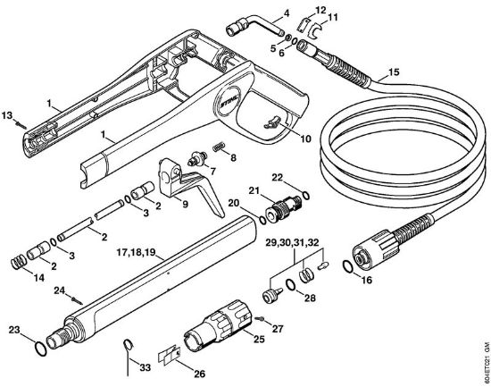 Lavadora de alta pressão eléctrica (RE) RE 115 K Pistola, Tubo de pulverização da marca Stihl