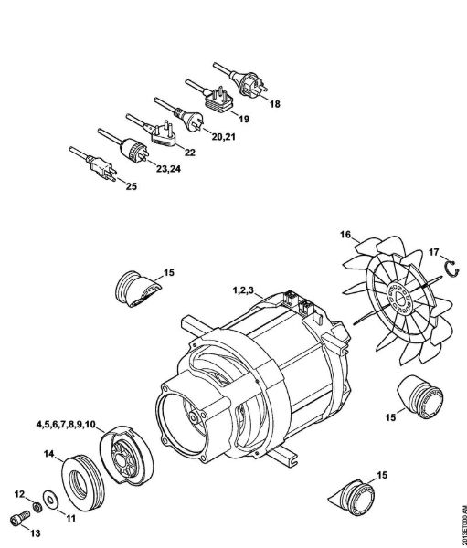 Lavadora de alta pressão eléctrica (RE) RE 119 Motor eléctrico, Linha de conexão da marca Stihl