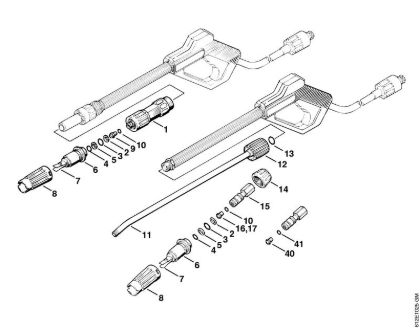 Lavadora de alta pressão eléctrica (RE) RE 120 K Pistola, Tubo de pulverização da marca Stihl