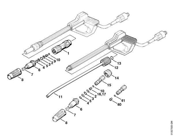 Lavadora de alta pressão eléctrica (RE) RE 120 K Pistola, Tubo de pulverização da marca Stihl