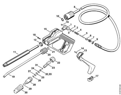 Lavadora de alta pressão eléctrica (RE) RE 120 K Pistola, Tubo de pulverizaçãoRE 110 K com sistema automático para desligar da marca Stihl