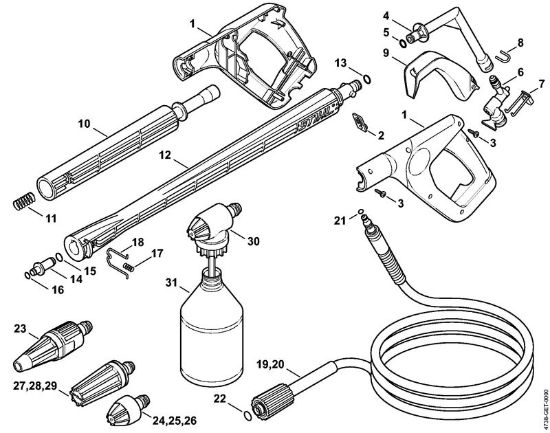 Lavadora de alta pressão eléctrica (RE) RE 126 K Pistola, Tubo de pulverização da marca Stihl