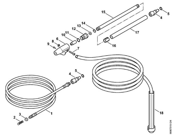 Lavadora de alta pressão eléctrica (RE) RE 127 PLUS Jogo de limpeza dos tubos, Dispositivo com projector de água e areia da marca Stihl
