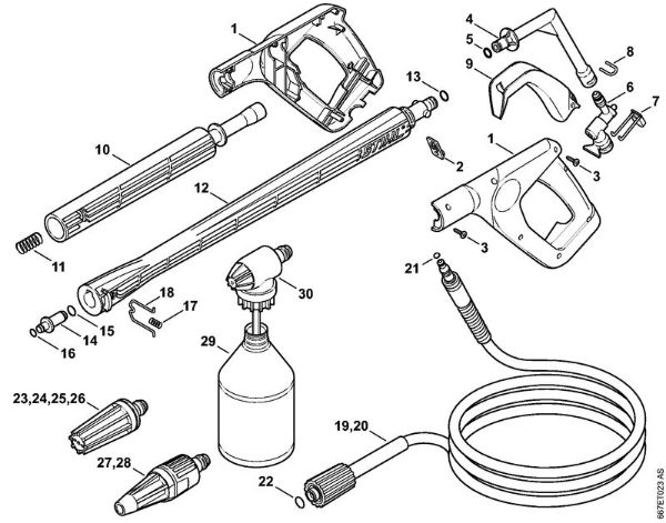 Lavadora de alta pressão eléctrica (RE) RE 127 PLUS Pistola, Tubo de pulverização (05.2007) da marca Stihl