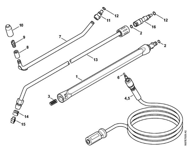 Lavadora de alta pressão eléctrica (RE) RE 143 Tubo de injecção, Mangueira de alta pressão   06/2019 da marca Stihl