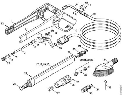 Lavadora de alta pressão eléctrica (RE) RE 160 K Pistola, Tubo de pulverização da marca Stihl