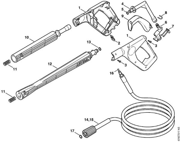 Lavadora de alta pressão eléctrica (RE) RE 161 K Pistola, Tubo de pulverização da marca Stihl