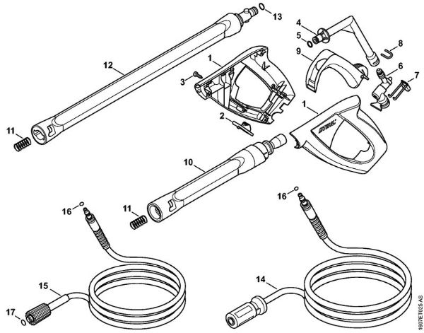 Lavadora de alta pressão eléctrica (RE) RE 163 PLUS Pistola, Tubo de pulverização da marca Stihl