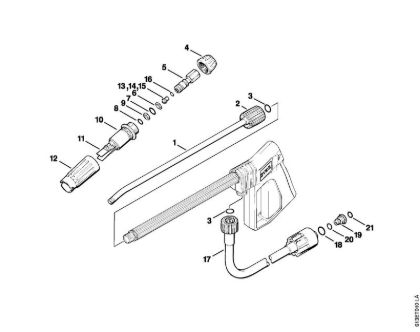 Lavadora de alta pressão eléctrica (RE) RE 220 K Tubo de injecção da marca Stihl