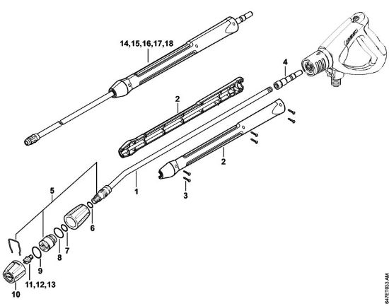 Lavadora de alta pressão eléctrica (RE) RE 271 Tubo de injecção da marca Stihl