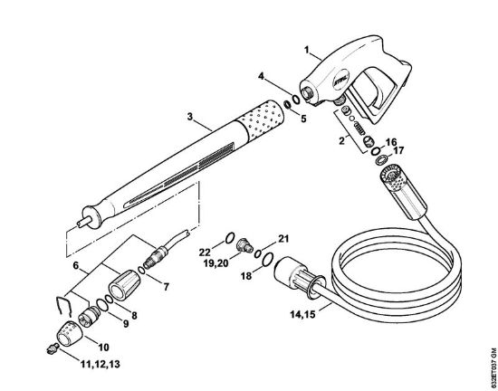 Lavadora de alta pressão eléctrica (RE) RE 280 K Pistola, Tubo de pulverização da marca Stihl