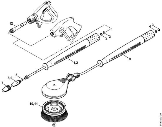 Lavadora de alta pressão eléctrica (RE) RE 281 Tubeira rotor, Escova rotativa lavagem (40.2009) da marca Stihl