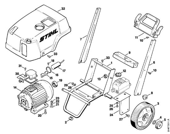 Lavadora de alta pressão eléctrica (RE) RE 330 K Motor eléctrico, Carrinho da marca Stihl