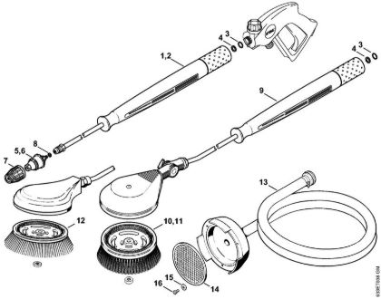 Lavadora de alta pressão eléctrica (RE) RE 360 K PLUS Tubeira rotor, Escova rotativa lavagem, Mangueira de aspiração da marca Stihl