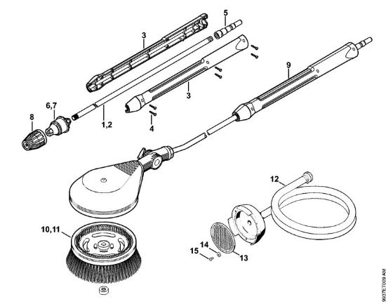 Lavadora de alta pressão eléctrica (RE) RE 362 Tubeira rotor, Escova rotativa lavagem, Mangueira de aspiração da marca Stihl