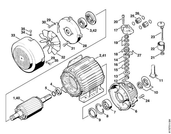 Lavadora de alta pressão eléctrica (RE) RE 400 K Motor eléctrico RE 400 K, RE 401 K, Caixa da bomba da marca Stihl