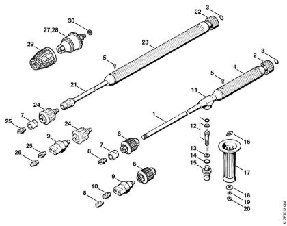 Lavadora de alta pressão eléctrica (RE) RE 400 K Tubo de injecção da marca Stihl