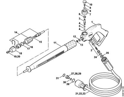 Lavadora de alta pressão eléctrica (RE) RE 460 K Pistola, Tubo de pulverização da marca Stihl