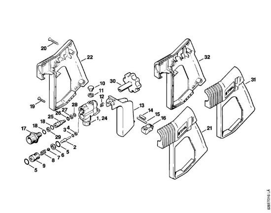 Lavadora de alta pressão eléctrica (RE) RE 500 W Pistola da marca Stihl