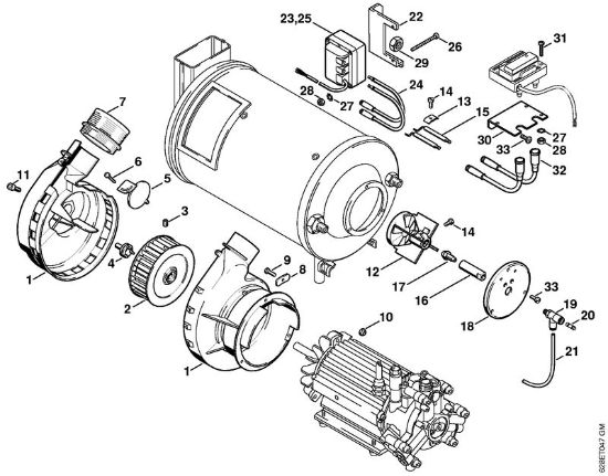 Lavadora de alta pressão eléctrica (RE) RE 500 W Queimador da marca Stihl