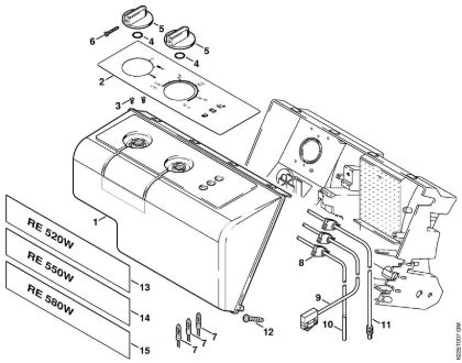 Lavadora de alta pressão eléctrica (RE) RE 550 W Quadro de instrumentos da marca Stihl