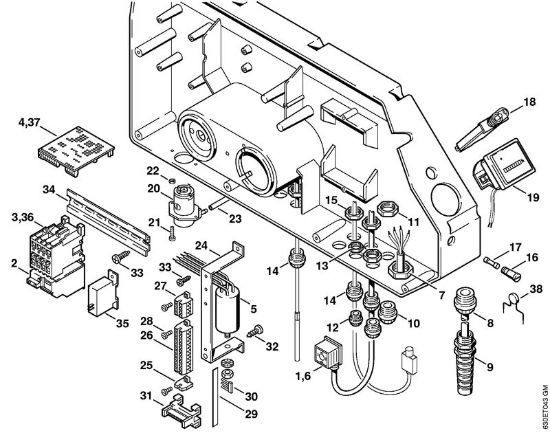 Lavadora de alta pressão eléctrica (RE) RE 640 W Caixa de distribuição   X 22 947 954 (36.95) da marca Stihl