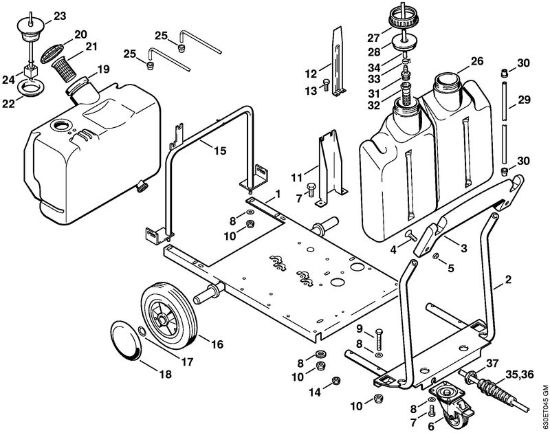 Lavadora de alta pressão eléctrica (RE) RE 640 W Carrinho da marca Stihl