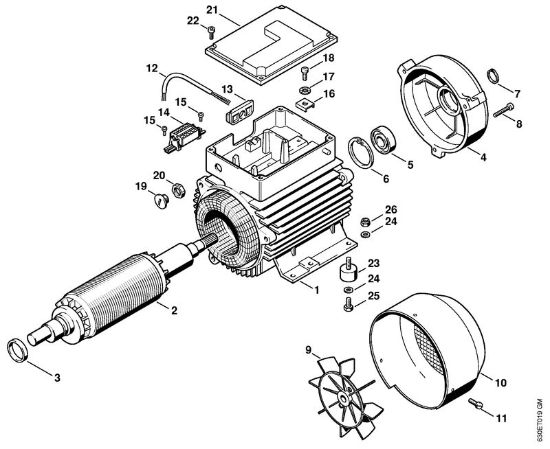 Lavadora de alta pressão eléctrica (RE) RE 640 W Motor eléctrico da marca Stihl