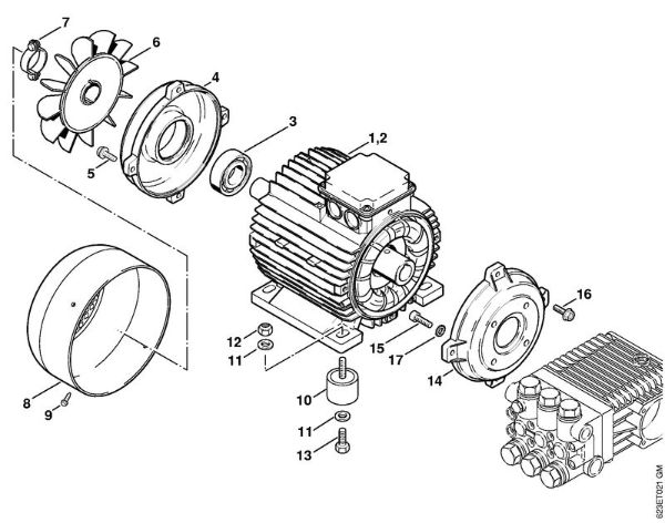Lavadora de alta pressão eléctrica (RE) RE 660 W Motor eléctrico da marca Stihl
