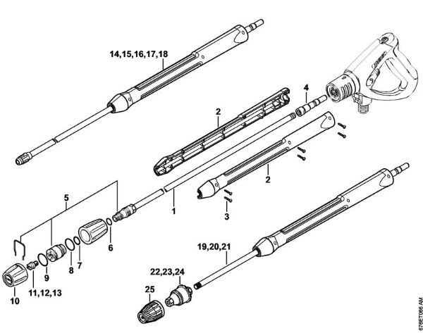 Lavadora de alta pressão eléctrica (RE) RE 661 Tubo de injecção, Tubeira do rotor da marca Stihl